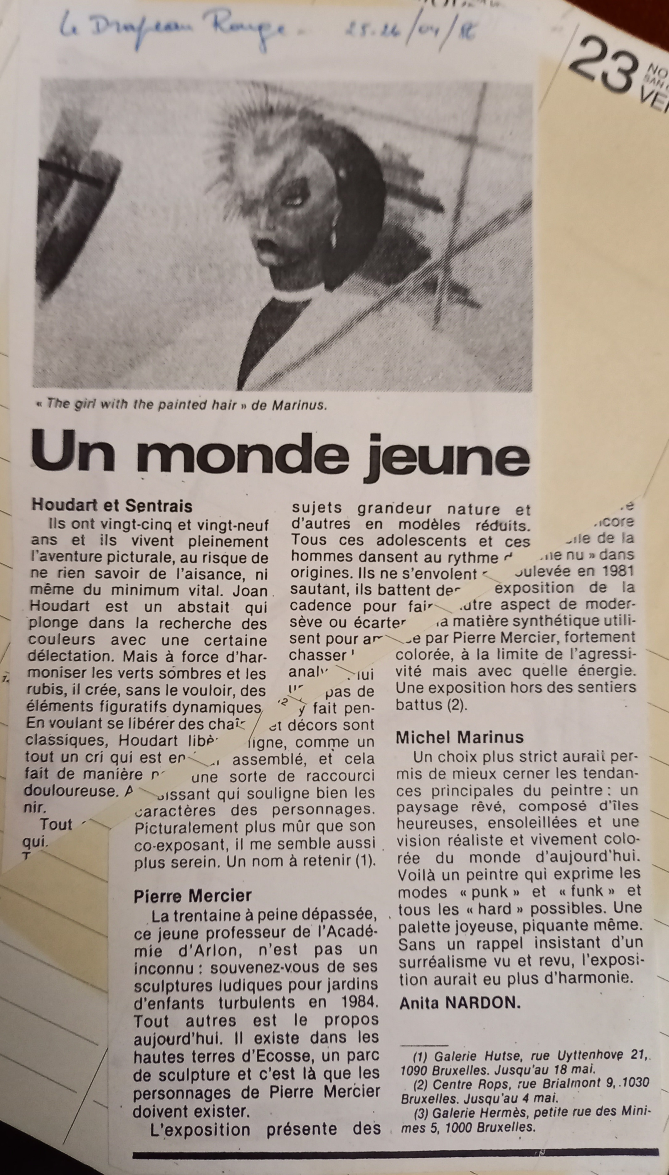 Coupure de presse Le Drapeau Rouge 1986