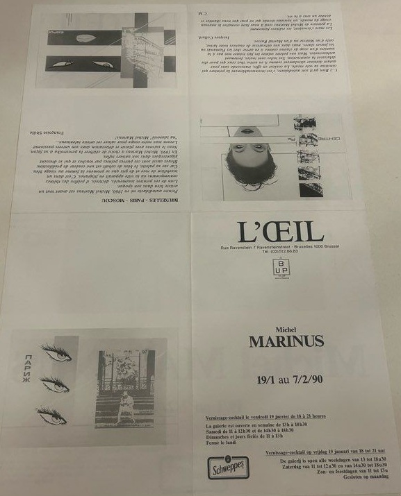 Montage de brochure et pages de l’exposition 1990